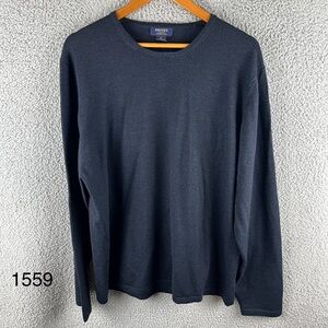 Brooks Stretch Men’s Size XL Navy Blue Merino Wool Long‎ Sleeve Sweater